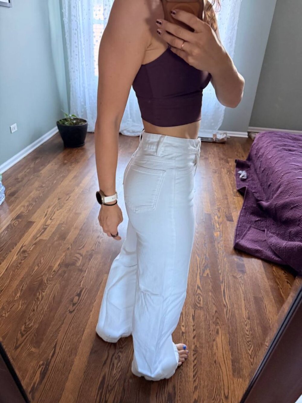 United Colors of Benetton White High-Waisted Wide-Leg Jeans - Picture 4 of 6